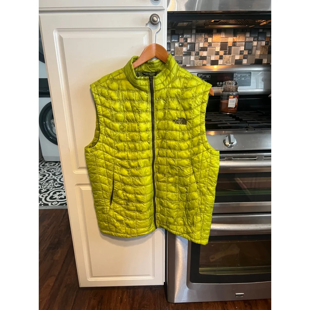 The North Face Lime Green Mens Thermoball Puffer Vest